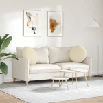 vidaXL Μαξιλάρια καθισμάτων 2 pcs Κρεμ Ø50 x 19 εκ ύφασμα