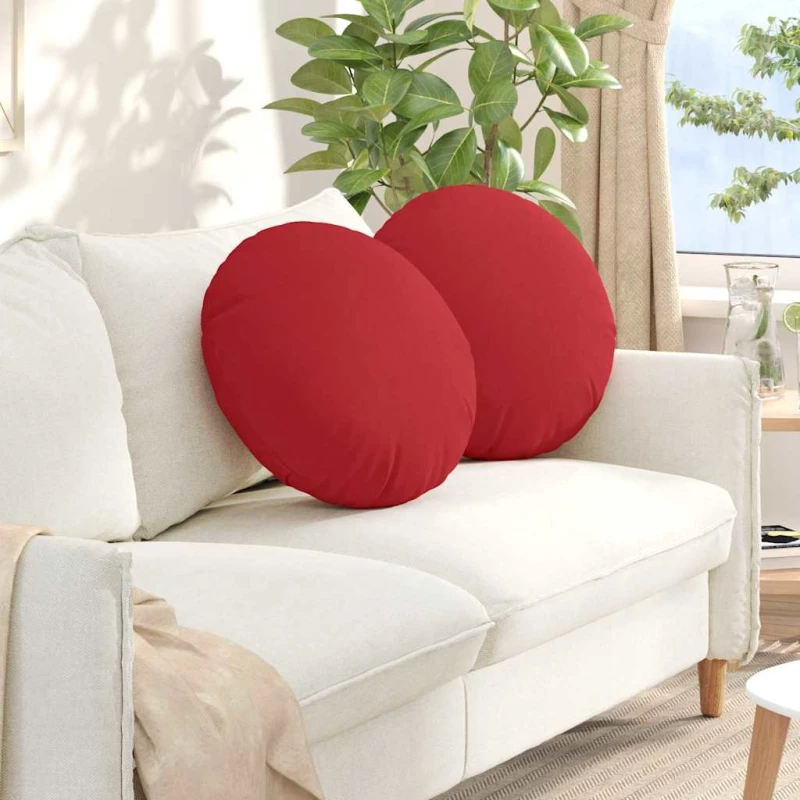 vidaXL Μαξιλάρια καθισμάτων 2 pcs Κόκκινο Ø50 x 19 εκ ύφασμα