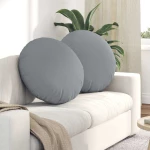 vidaXL Μαξιλάρια καθισμάτων 2 pcs Ανοιχτό γκρι Ø80 x 29 εκ ύφασμα