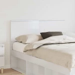 vidaXL Κεφαλάρι με κεφαλάρι Λαμπερό Λευκό 120 cm Επεξεργασμένο ξύλο