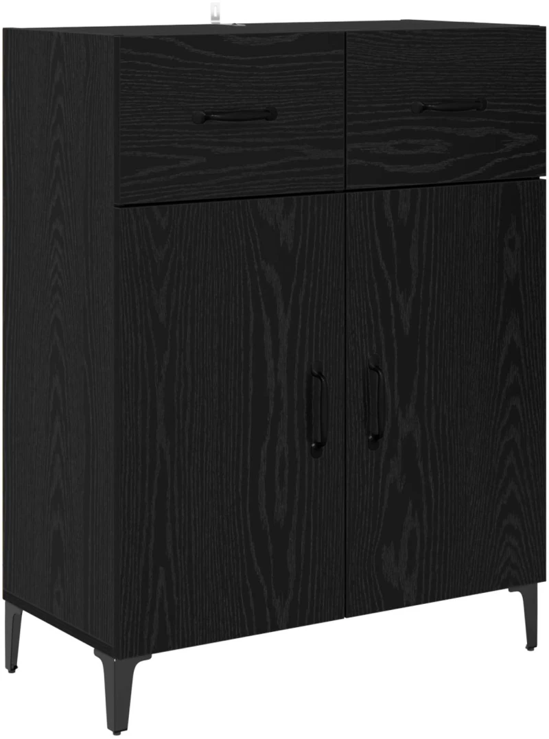 vidaXL Highboard Μαύρη Οξυά 69,5 x 34 x 180 εκ. Επεξεργασμένο ξύλο