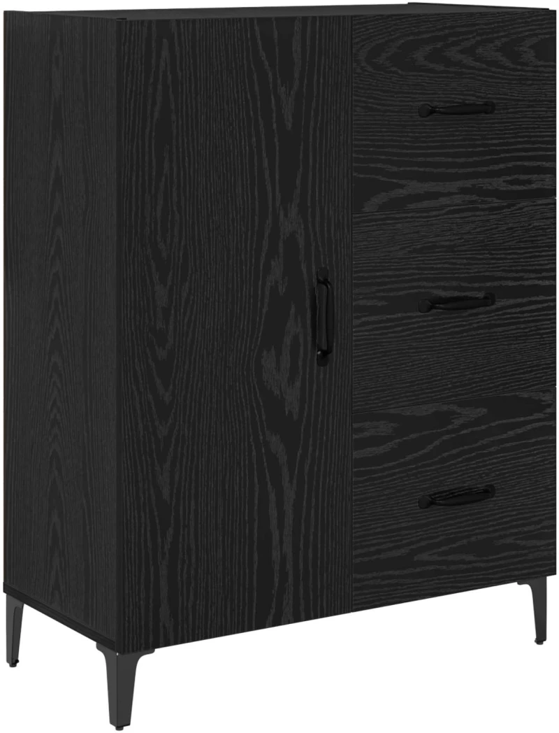 vidaXL Highboard Μαύρη Οξυά 69,5 x 34 x 180 εκ. Επεξεργασμένο ξύλο