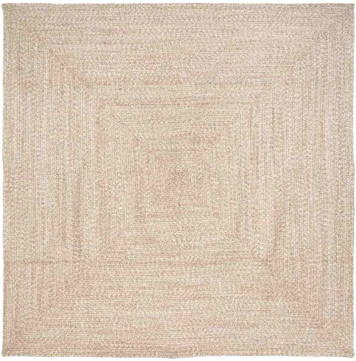 vidaXL Χαλί Φυσικό και λευκό 200 x 200 cm Γιούτα