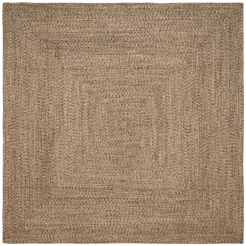 vidaXL Χαλί Φυσικό και μαύρο 200 x 200 cm Γιούτα