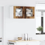 vidaXL Κρεμαστό ντουλάπι κουζίνας 2 pcs Παλιό Ξύλο 40 x 31 x 40 εκ.
