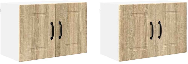 vidaXL Κρεμαστό ντουλάπι κουζίνας 2 pcs Δρύς Sonoma 60 x 31 x 40 εκ