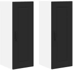 vidaXL Κρεμαστό ντουλάπι κουζίνας με ράφι 2 pcs Μαύρο 30 x 31 x 80 εκ.