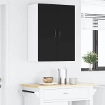 vidaXL Κρεμαστό ντουλάπι κουζίνας με ράφι 2 pcs Μαύρο 30 x 31 x 80 εκ.