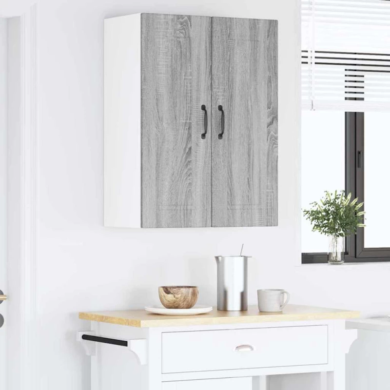 vidaXL Κρεμαστό ντουλάπι κουζίνας 2 pcs Γκρίζο Σονομα 30 x 31 x 80 εκ.