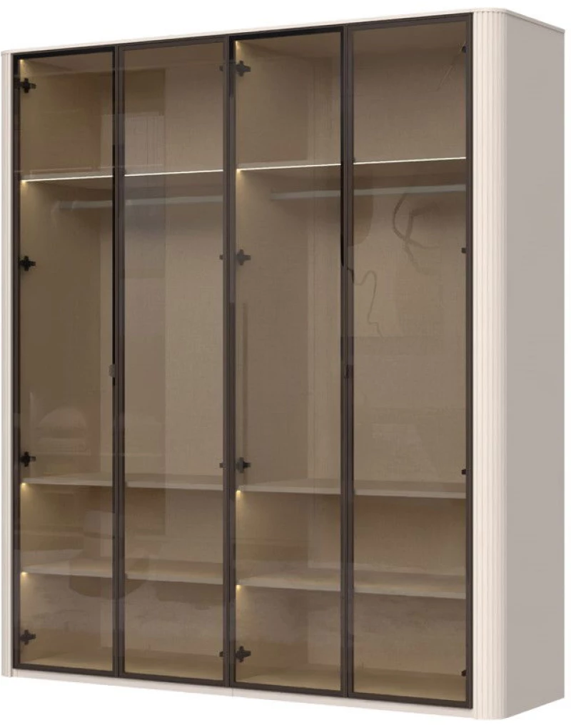 Ντουλάπα Dutchess τετράφυλλη glass