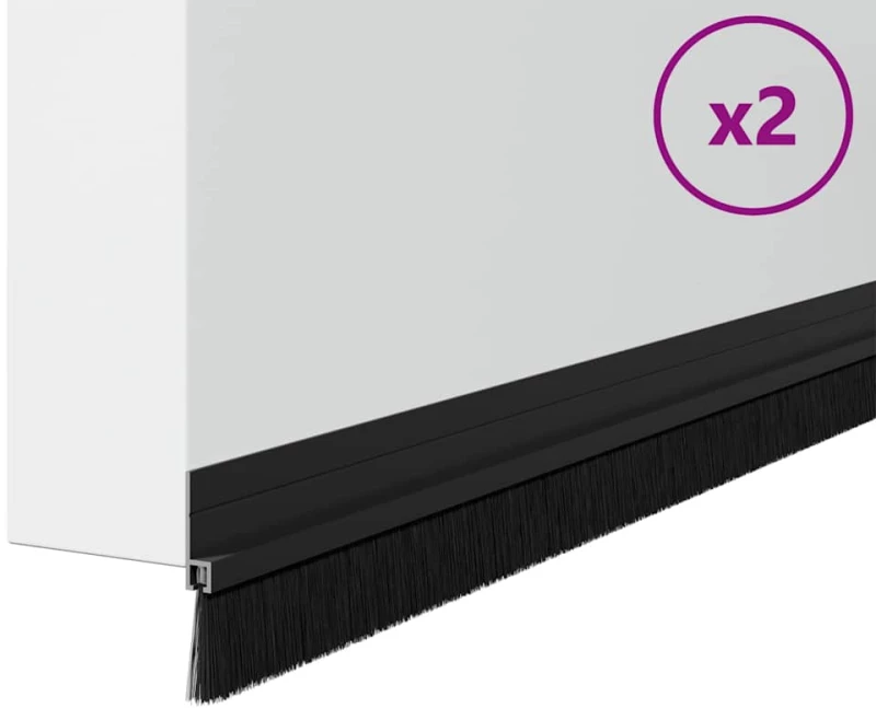 vidaXL Αυτοκόλλητες σφραγίδες πόρτας 2 pcs Μαύρο 100 cm