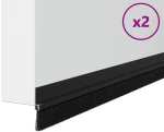 vidaXL Αυτοκόλλητες σφραγίδες πόρτας 2 pcs Μαύρο 100 cm