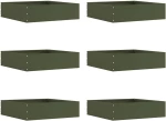 vidaXL Περίγραμμα γκαζόν 6 pcs Ελιά Πράσινη 50 x 50 x 13 εκ Ατσάλι