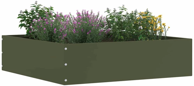 vidaXL Περίγραμμα γκαζόν 6 pcs Ελιά Πράσινη 50 x 50 x 13 εκ Ατσάλι