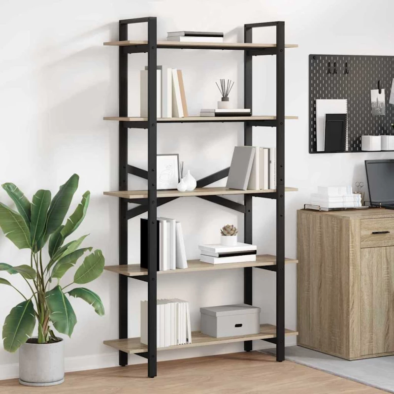 vidaXL Ράφι Βιβλίων Δρύς Sonoma 100 x 33,5 x 178 εκ Επεξεργασμένο ξύλο