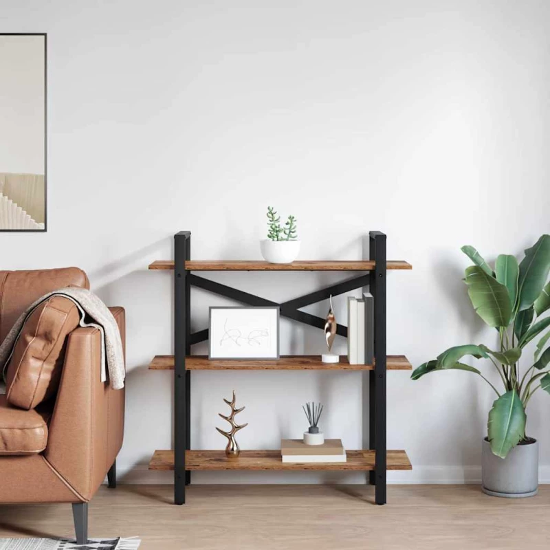 vidaXL Ράφι Βιβλίων Παλιό Ξύλο 100 x 33,5 x 102 εκ Επεξεργασμένο ξύλο