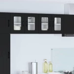 vidaXL Κρεμαστό ντουλάπι κουζίνας με ράφι 2 pcs Μαύρο 60 x 31 x 40 εκ