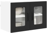vidaXL Κρεμαστό ντουλάπι κουζίνας με ράφι 2 pcs Μαύρο 60 x 31 x 40 εκ