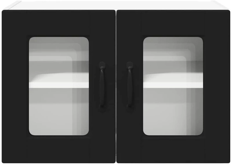 vidaXL Κρεμαστό ντουλάπι κουζίνας με ράφι 2 pcs Μαύρο 60 x 31 x 40 εκ