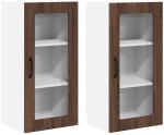 vidaXL Κρεμαστό ντουλάπι κουζίνας 2 pcs Καφέ δρυς 40 x 31 x 80 εκ.