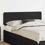 vidaXL Κεφαλάρι με κεφαλάρι Μαύρη Οξυά 140 cm Επεξεργασμένο ξύλο