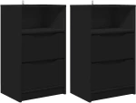 vidaXL Κομοδίνα 2 pcs Μαύρο 40 x 30 x 467 εκ Επεξεργασμένο ξύλο