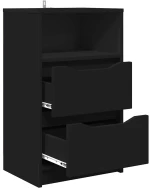 vidaXL Κομοδίνα 2 pcs Μαύρο 40 x 30 x 467 εκ Επεξεργασμένο ξύλο