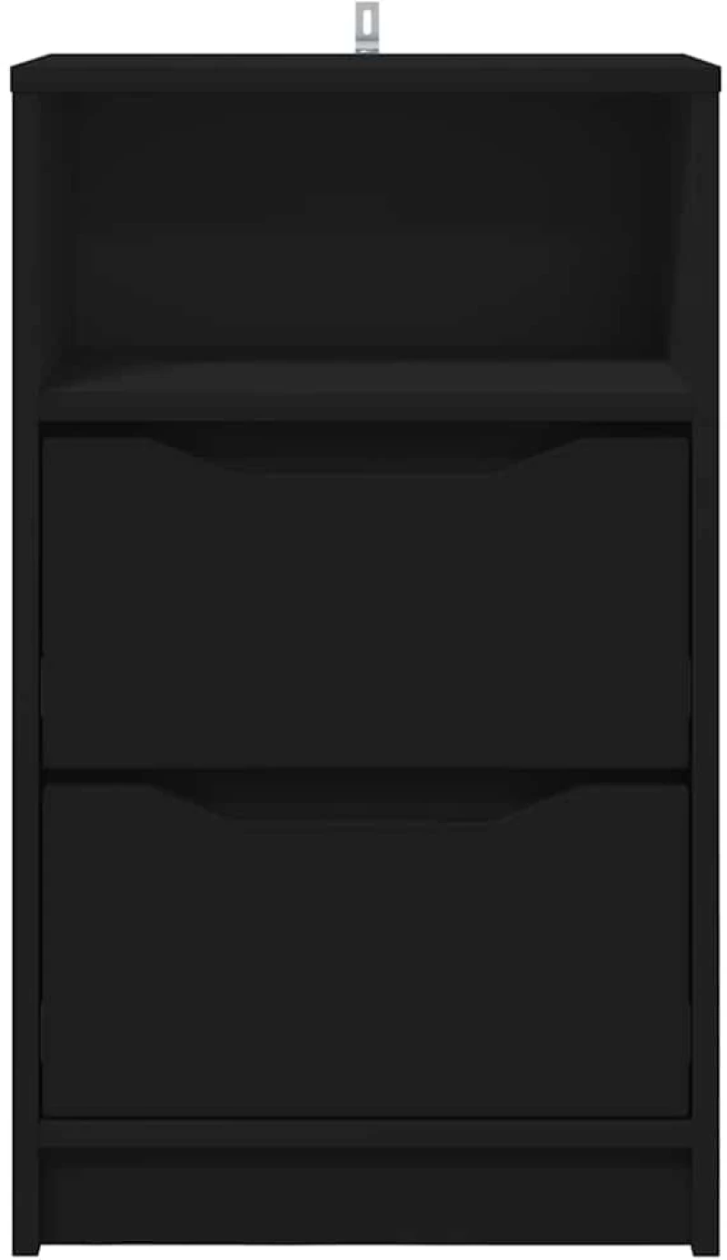 vidaXL Κομοδίνα 2 pcs Μαύρο 40 x 30 x 467 εκ Επεξεργασμένο ξύλο