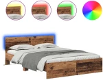 vidaXL Σκελετός Κρεβατιού Παλιό Ξύλο 140 x 190 cm Επεξεργασμένο ξύλο