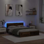 vidaXL Σκελετός Κρεβατιού Παλιό Ξύλο 140 x 190 cm Επεξεργασμένο ξύλο