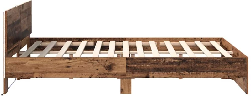 vidaXL Σκελετός Κρεβατιού Παλιό Ξύλο 140 x 190 cm Επεξεργασμένο ξύλο