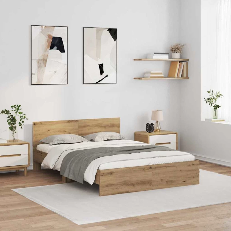 vidaXL Σκελετός Κρεβατιού Artisan Oak 160 x 200 cm Επεξεργασμένο ξύλο