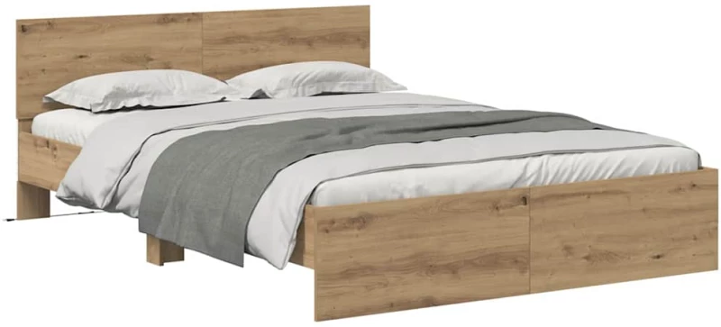 vidaXL Σκελετός Κρεβατιού Artisan Oak 160 x 200 cm Επεξεργασμένο ξύλο