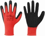 vidaXL Γάντια Εργασίας 12 pcs Κόκκινο και Μαύρο 7 / S