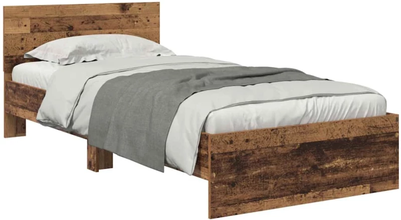 vidaXL Σκελετός Κρεβατιού Παλιό Ξύλο 90 x 190 cm Επεξεργασμένο ξύλο