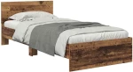 vidaXL Σκελετός Κρεβατιού Παλιό Ξύλο 90 x 190 cm Επεξεργασμένο ξύλο