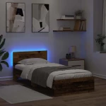 vidaXL Σκελετός Κρεβατιού Παλιό Ξύλο 90 x 190 cm Επεξεργασμένο ξύλο