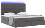 vidaXL Κρεβάτι με αποθηκευτικό χώρο και LED Γκρι 180 x 200 cm