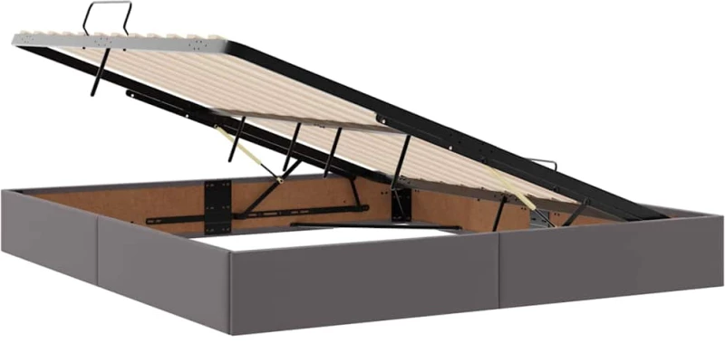 vidaXL Κρεβάτι με αποθηκευτικό χώρο και LED Γκρι 180 x 200 cm