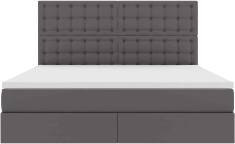 vidaXL Κρεβάτι με αποθηκευτικό χώρο και LED Γκρι 180 x 200 cm