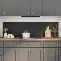 vidaXL Πίσω Πάνελ Κουζίνας 2 pcs Μαύρο 90 x 50 cm σκληρυμένο γυαλί