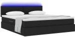 vidaXL Κρεβάτι με αποθηκευτικό χώρο και LED Μαύρο 160 x 200 cm
