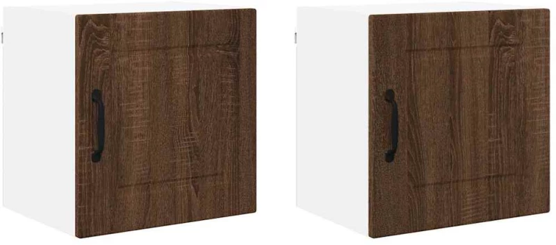 vidaXL Κρεμαστό ντουλάπι κουζίνας 2 pcs Καφέ δρυς 40 x 31 x 40 εκ.