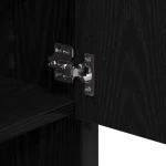 vidaXL Σετ Επίπλων Μπάνιου με ράφι 3 pcs Μαύρη Οξυά Επεξεργασμένο ξύλο