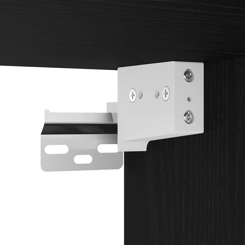vidaXL Σετ Επίπλων Μπάνιου με ράφι 3 pcs Μαύρη Οξυά Επεξεργασμένο ξύλο