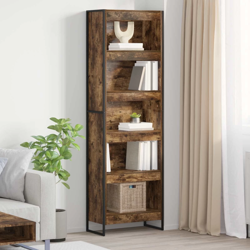 vidaXL Βιβλιοθήκη 2 pcs Καπνιστό Δρύς 80 x 30 x 155 εκ
