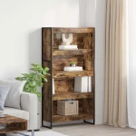 vidaXL Βιβλιοθήκη 2 pcs Καπνιστό Δρύς 80 x 30 x 155 εκ