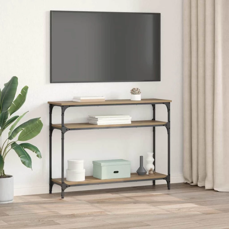 vidaXL Τραπέζι κονσόλας με ράφι Artisan Oak 100 x 29 x 75 εκ.