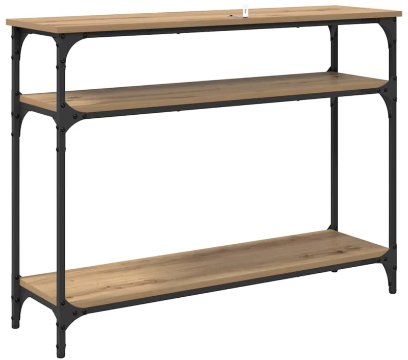 vidaXL Τραπέζι κονσόλας με ράφι Artisan Oak 100 x 29 x 75 εκ.