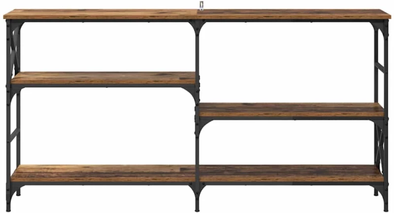 vidaXL Τραπέζι κονσόλας με ράφι Παλιό ξύλο 150 x 29 x 76,5 εκ